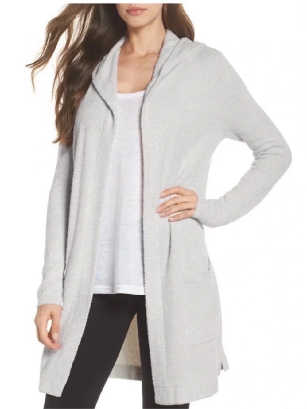 Barefoot Dreams Hooded Longline Cozychic lite Cardigan Sweater
